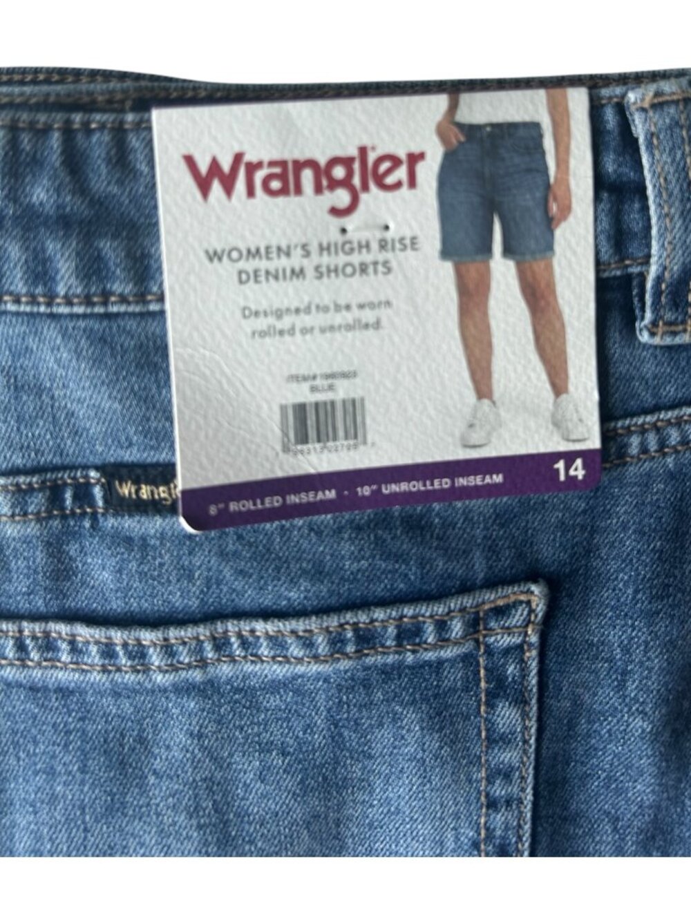 Wrangler Women's Denim Short Cotton High Rise Blue Size 14/32 - Picture 5 of 9